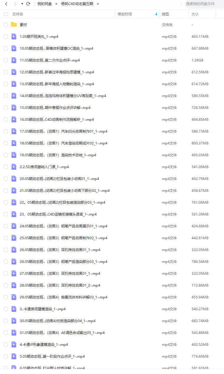 杨帆C4D动态班第五期2021年