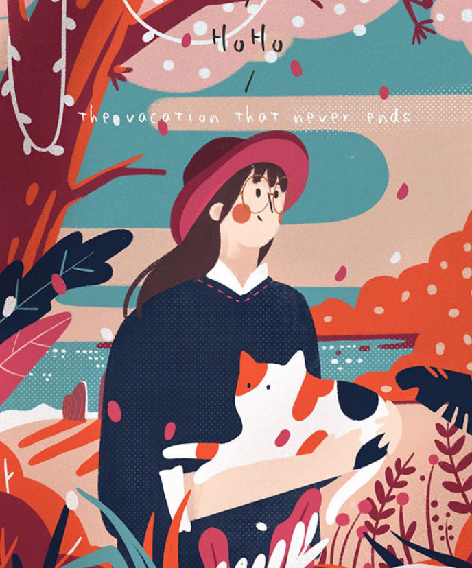 HOHO猴零基础扁平肌理风商业插画课2020年