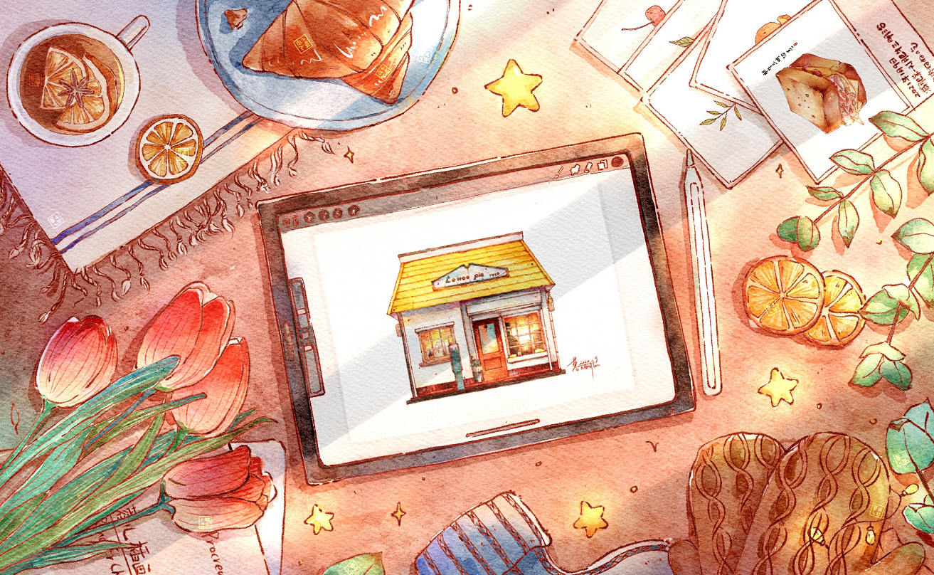 蓉儿ipad水彩插画课基础水果花卉+进阶冷饮蛋糕2020年