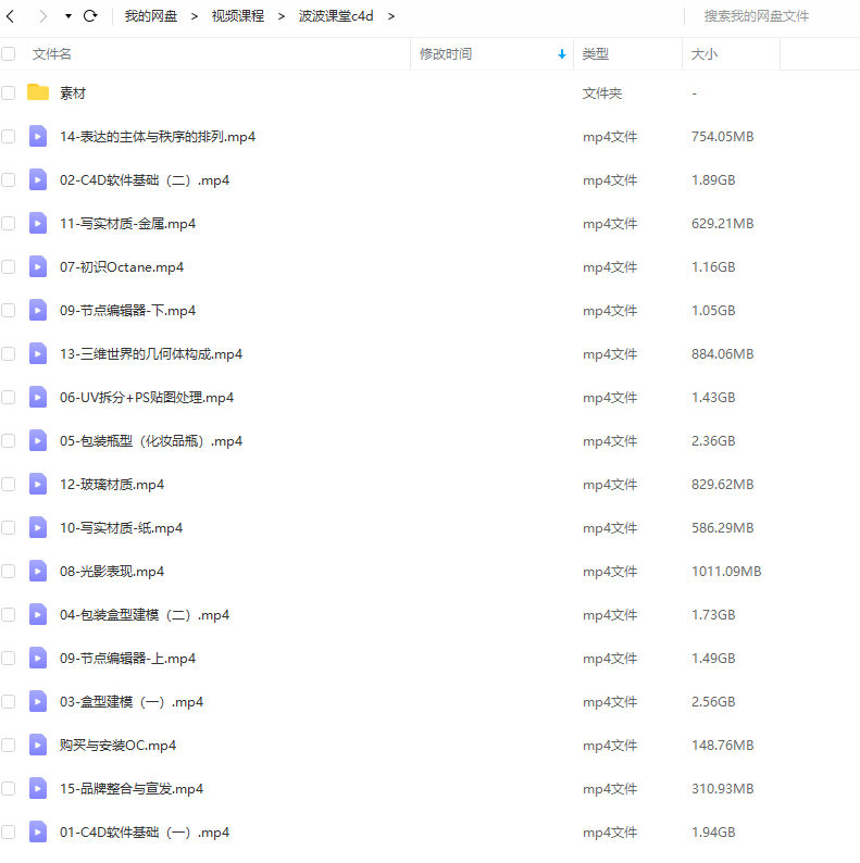 波波课堂品牌包装C4D2021年1月结课