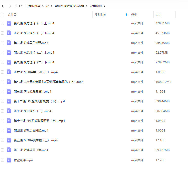 蓝枫游戏视觉创意全能班2021年