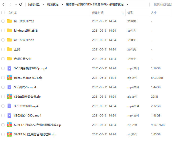 亲切第一KINDNESS第36期人像精修教程2021年4月结课