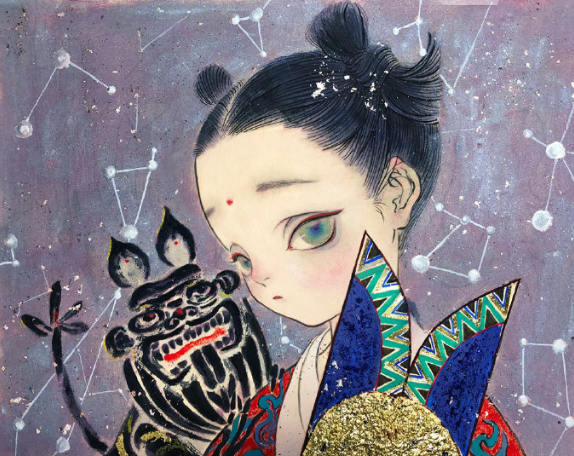 猫君大白岩彩手绘技法古风人物绘制2019