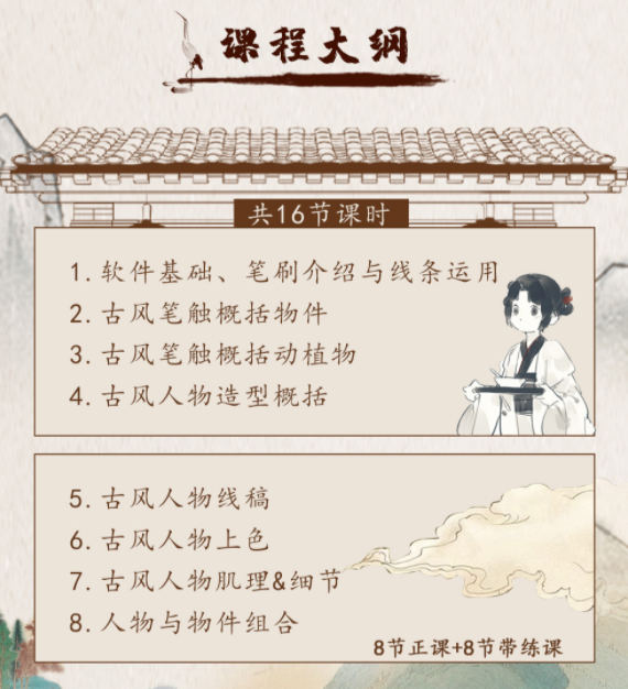 肥大不咕古风水墨人物团练课第1季2022年