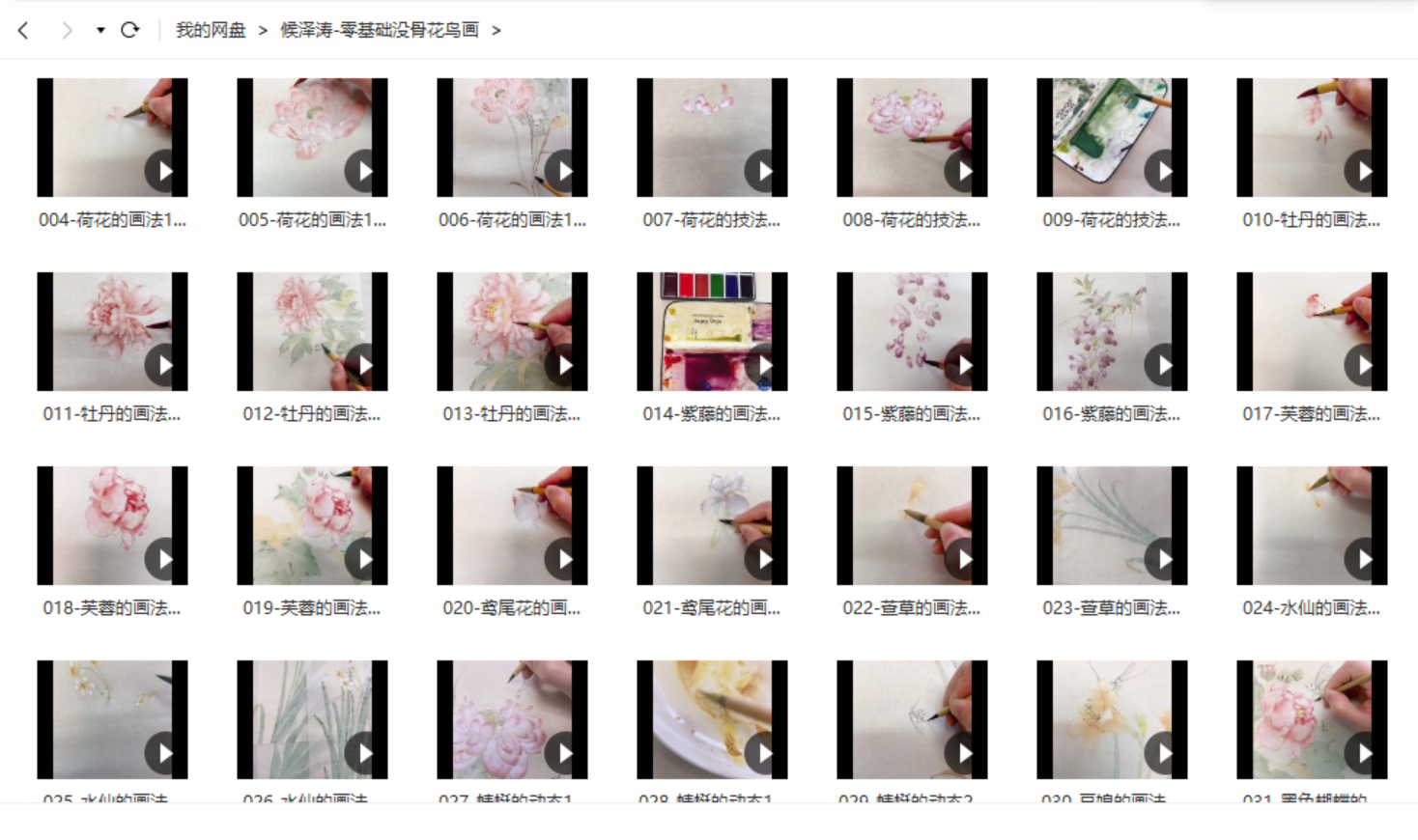 侯泽涛零基础没骨花鸟画 130节完整视频