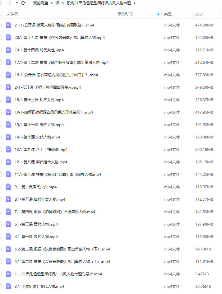 殷尧古风人物专题2022年21天角色造型团练ipad插画课