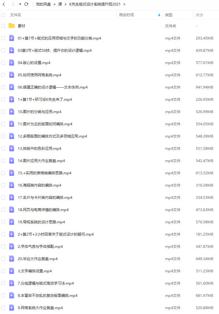 K先生版式设计系统提升班2021
