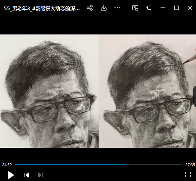 杨慎修 素描头像—老年人2022年