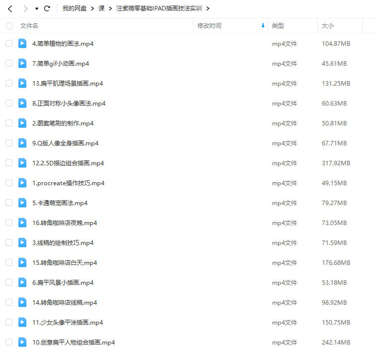 汪紫薇零基础IPAD插画技法实训2022年