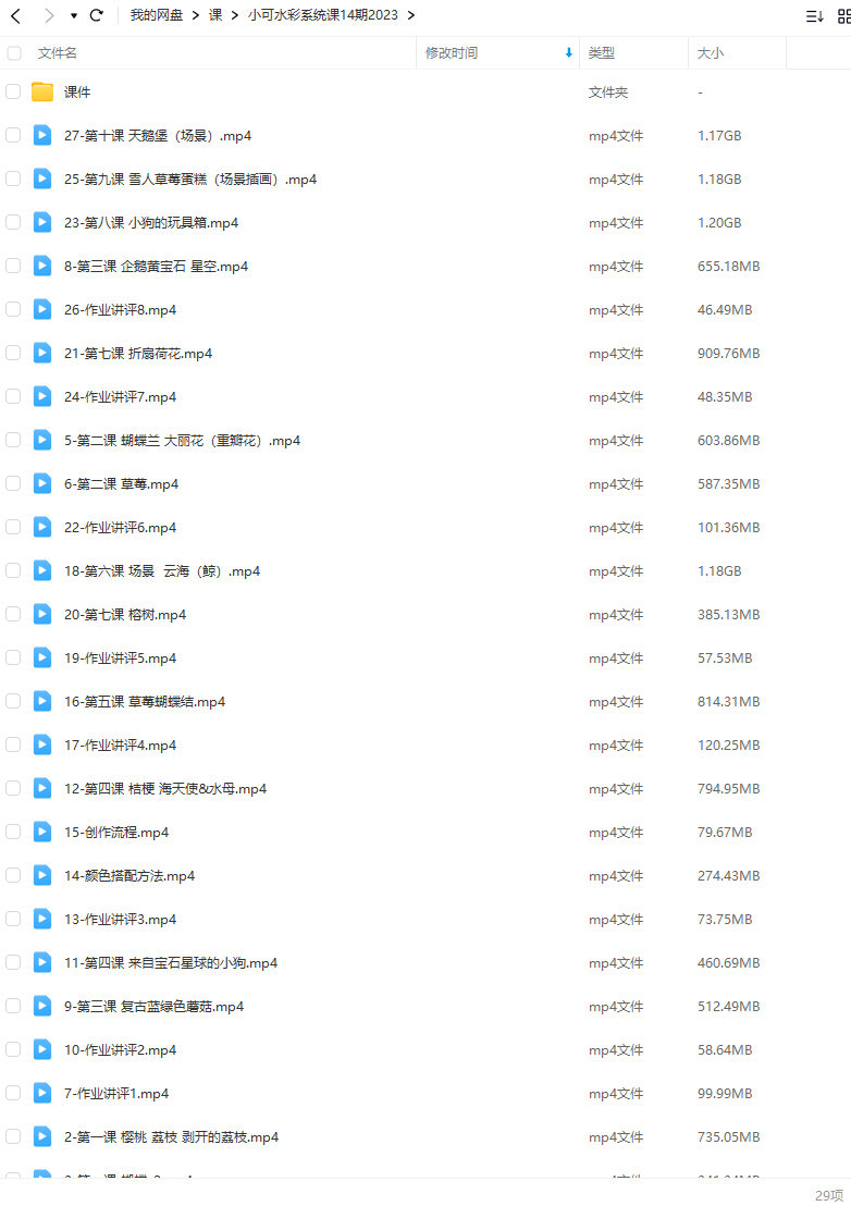 小可水彩系统班第14期2023年