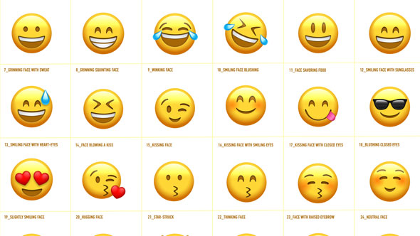 AE模板-102个可爱卡通社交网络Emoji表情动画