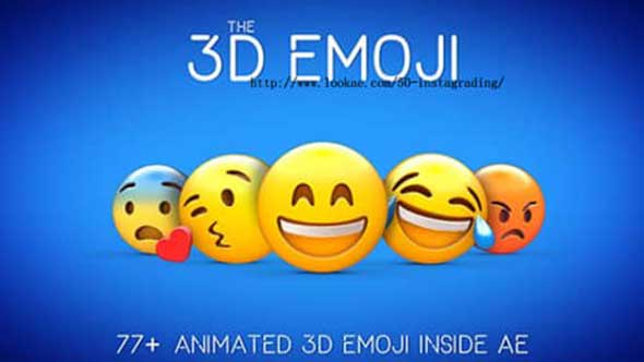 79个聊天社交可爱有趣卡通3D Emoji表情动画