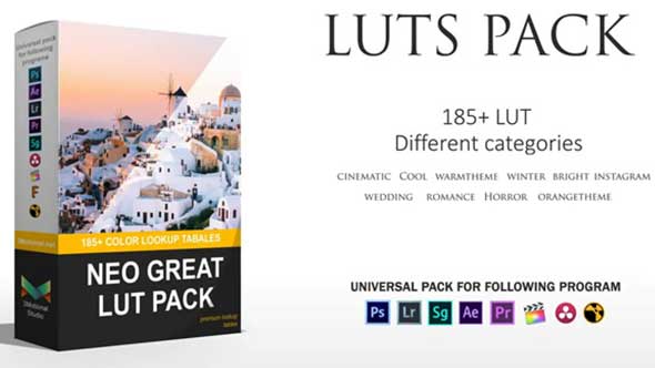 185种炫酷电影婚礼明亮浪漫冷暖LUTs调色预设