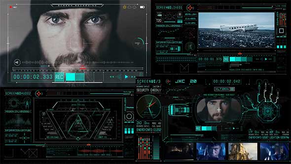 AE模板-700+HUD高科技科幻游戏军事显示屏动态UI元素