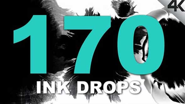 视频素材-170个水墨滴落晕开扩散动画4K视频素材