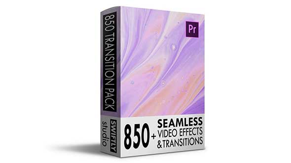 850个缩放炫光毛刺干扰透视平移无缝视频转场Premiere模板+使用教程