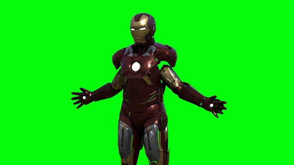 钢铁侠动画绿幕抠像素材(三)