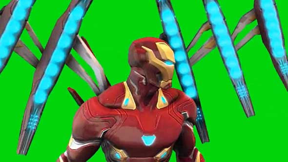 钢铁侠动画绿幕抠像素材(五)