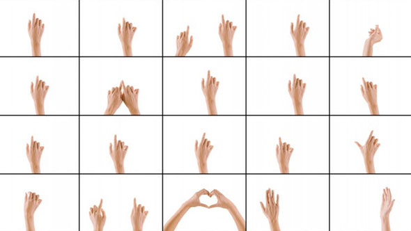 视频素材-20个单手双手手势点击滑动移动拉伸缩放动作