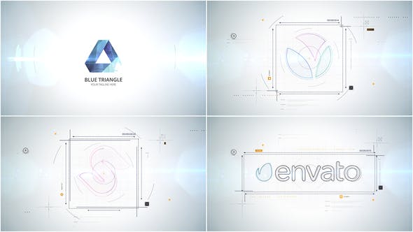 AE模板-简约动态优雅干净几何线条LOGO展示