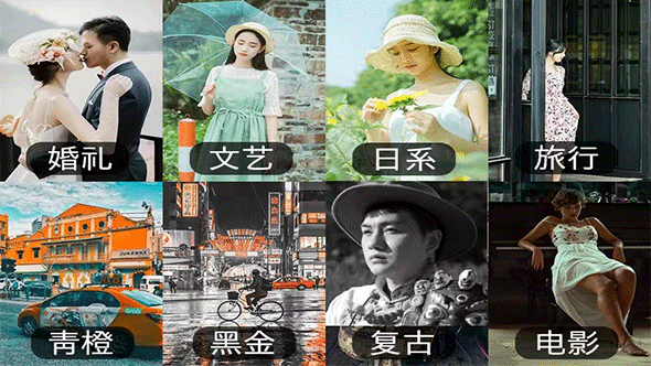 LUTS预设-电影航拍婚礼高级灰蓝橙文艺自然清新黑金INS风格调色预设