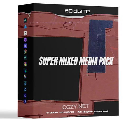 97个复古粗糙纸张拼贴划痕涂鸦纹理视频素材 AcidBite – Super Mixed Media Pack