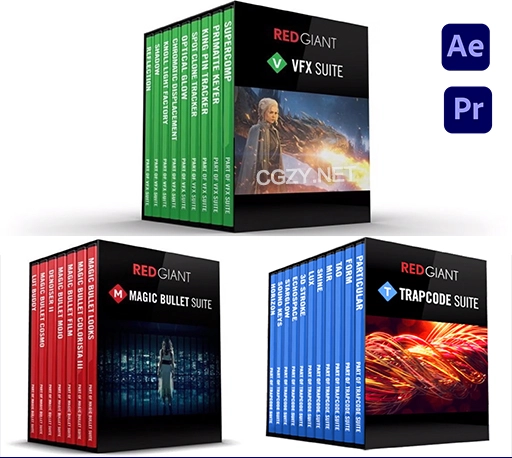 红巨人系列插件合集|Red Giant 2025.1.0 Win中文版/英文版/破解版 (含:Trapcode Suite/Magic Bullet Suite/VFX Suite)