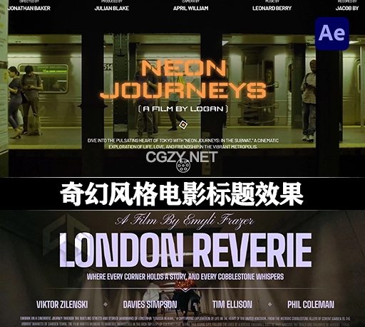 AE模板|奇幻风格电影标题效果 Fantasy Cinematic Title