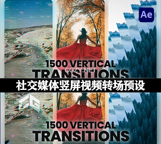 AE模板|社交媒体竖屏视频转场预设包 1500+ Vertical Transitions