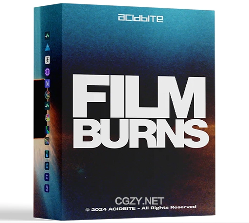 复古柯达胶片灼烧边框视频素材 AcidBite – Film Burns