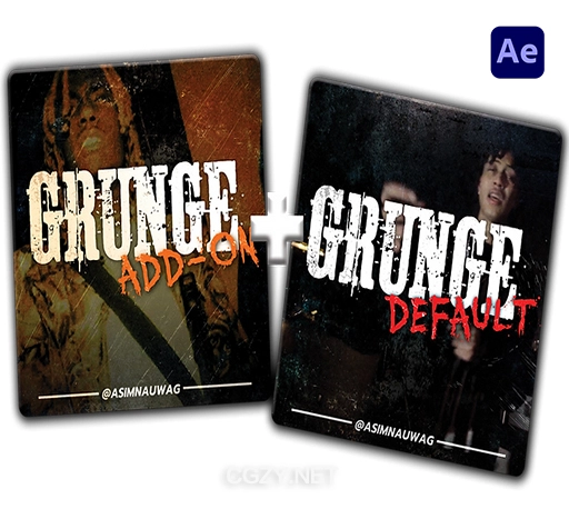 AE预设|嘻哈说唱MV镜头失真粗糙效果 Asim Nauwag ULTIMATE GRUNGE FX BUNDLE