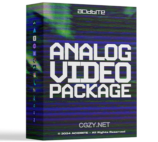 复古老电影噪点故障取景器叠加素材 AcidBite – Analog Video Package