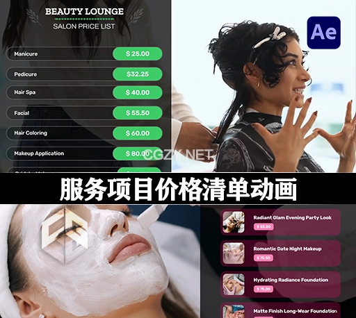 AE模板|服务项目价格清单动画 Price List & Menu