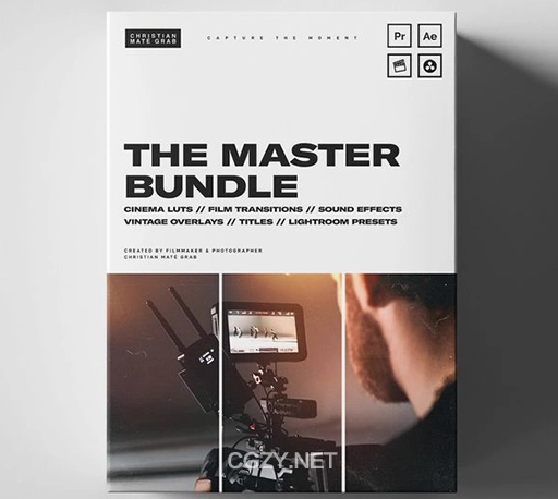 350组影视后期调色剪辑视频素材、音效、胶片素材、转场过渡、LUT、LR预设合集包 Christian Mate Grab – The Master Bundle
