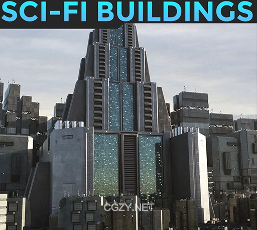 3D模型|免费科幻建筑模型(Blend/FBX格式) Sci-Fi Buildings