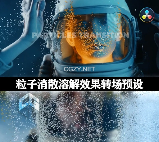 达芬奇模板|粒子消散溶解效果转场预设 Particles Transition