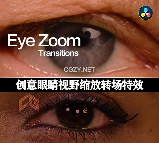 达芬奇模板|创意眼睛视野缩放转场预设 Eye Zoom Transitions for Davinci Resolve