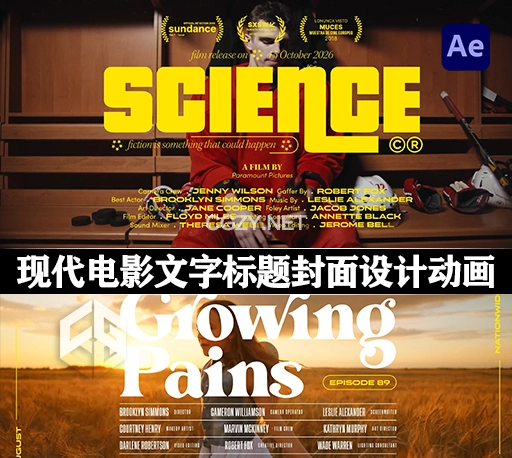 AE模板|现代电影文字标题封面设计动画 Conor Cinematic Titles