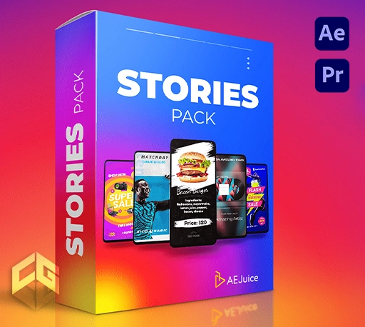 AE/PR模板|社交媒体竖屏封面图文海报排版宣传动画 AEJuice Instagram Stories