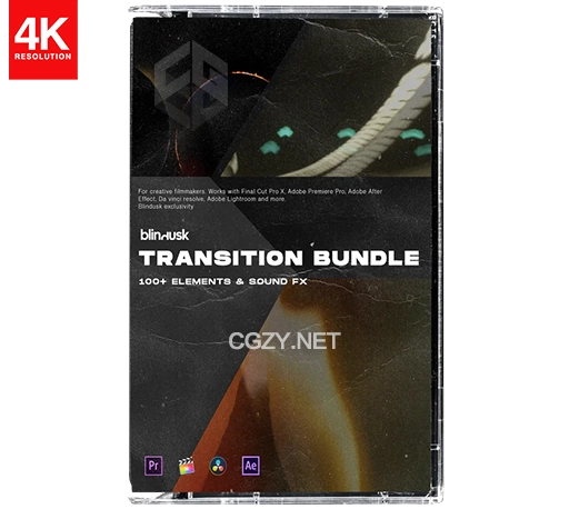 复古电影胶片噪点灼烧划痕视频转场素材 Blindusk Transitions Bundle
