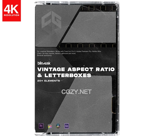 复古电影胶片边框图片视频素材 Blindusk Vintage Aspect Ration Letterboxes
