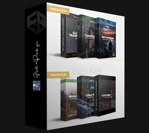 AE/PR模板转场预设光效素材合集包 Flat Pack FX Collection – Footage Premiere Pro & After Effects