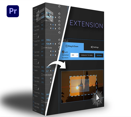 PR脚本|自定义画面放大旋转缩放转场插件 Drag Zoom Pro v1.1.7+使用教程