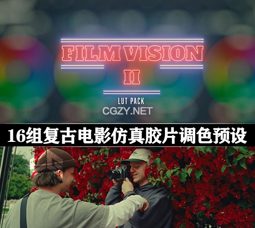 LUTs预设|16组复古电影仿真胶片风格调色预设 FilmVision V2 LUT Pack
