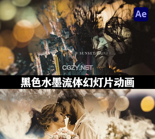 多用途黑色水墨流体幻灯片动画AE模板 Insomnia – Multipurpose Fluid Displays