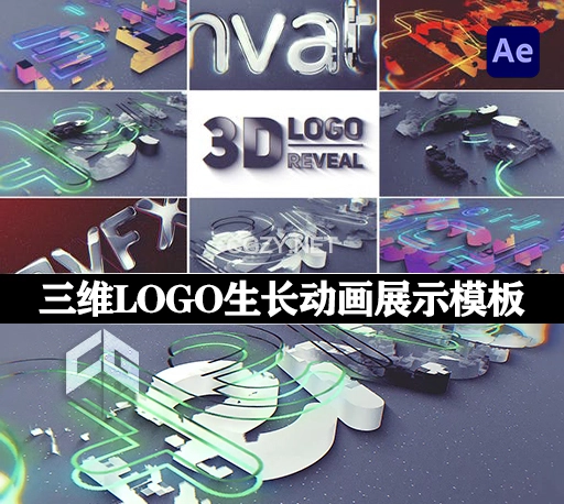 AE模板|三维LOGO标志描边生长动画展示 3D Logo Reveal