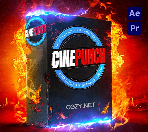 AE/PR超级视频特效调色转场预设素材工具包 CINEPUNCH 22(含视频素材、音效、LUTS调色、转场预设)