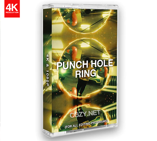 4K视频素材|MV音乐视频叠加复古打孔圆环效果 PUNCH HOLE RING