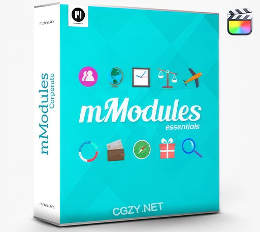 FCPX插件|60组创意视频演示展板动画元素 MotionVFX mModules Essentials