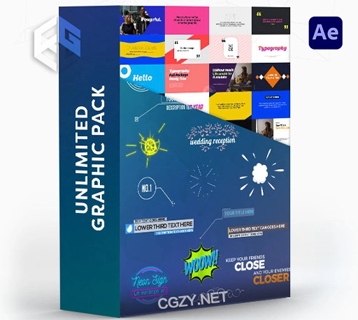 AE模板|860组超高质量图形动画视频转场过渡文字标题字幕条图标符号元素包 Unlimited Shapes / Titles / Transitions / Lower Thirds & Elements Graphic Pack